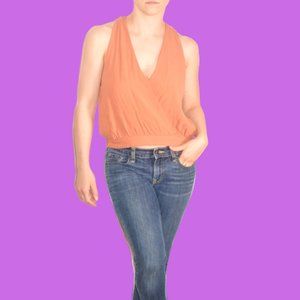 FREE PEOPLE Racerback Wrap Front Tank Top